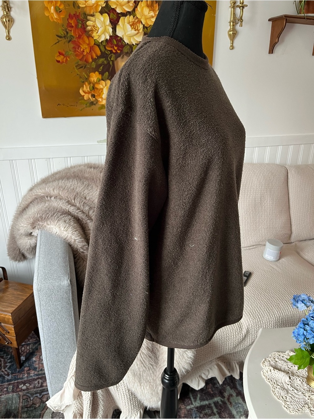 Men’s Windriver Classic Cozy Crewneck Sweater - Brown like new Size Small - Picture 3 of 9